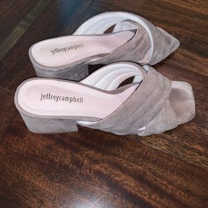 Jeffrey Campbell suede mules